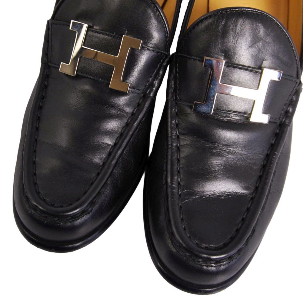 Hermes Loafers Moccasins Logo Constance Leather — view 3