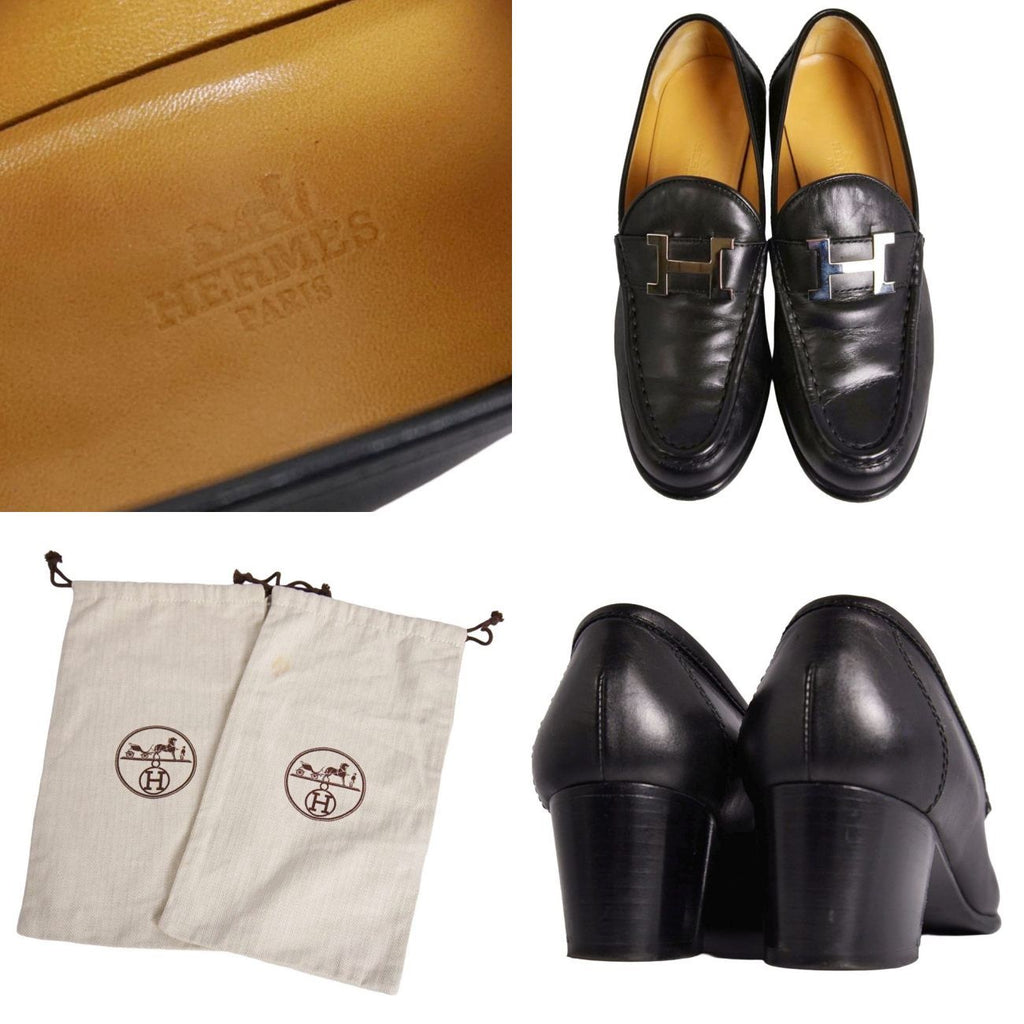 Hermes Loafers Moccasins Logo Constance Leather — view 9