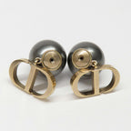 Dior Tribal Earrings Metal Resin Pearl Black — view 4
