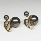 Dior Tribal Earrings Metal Resin Pearl Black — view 3