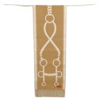 Hermes 03 Casaque Mors Scarf Fringe Shawl Camel Yvoir — view 3
