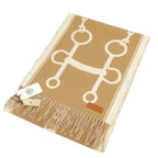 Hermes 03 Casaque Mors Scarf Fringe Shawl Camel Yvoir — view 2