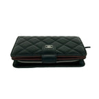 Chanel Card Seal Quilted CC Logo Lambskin Bifold Wallet Black — view 3