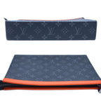 Louis Vuitton Pochette Voyage MM Clutch Black Gray Orange — view 3
