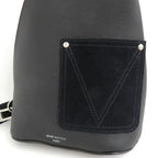 Louis Vuitton Delta Sling Bag Black LV Touch Leather Silver — view 6