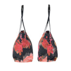 Fendi Zucchino Floral Black Pink Orange Nylon Leather Tote Shoulder Bag — view 8