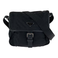 Prada Tessuto Black Nylon Leather Shoulder Bag