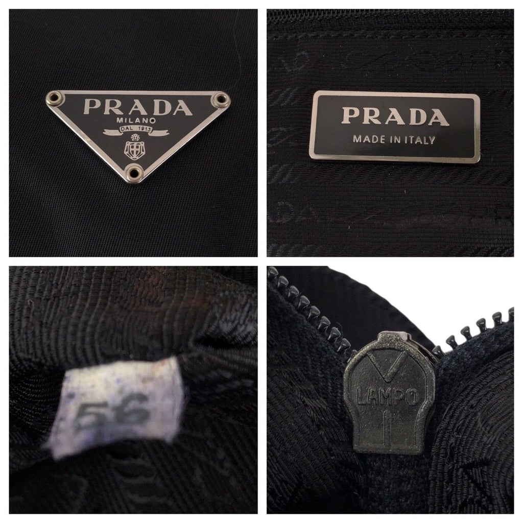 Prada Tessuto Black Nylon Leather Shoulder Bag — view 4