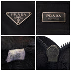 Prada Tessuto Black Nylon Leather Shoulder Bag — view 4