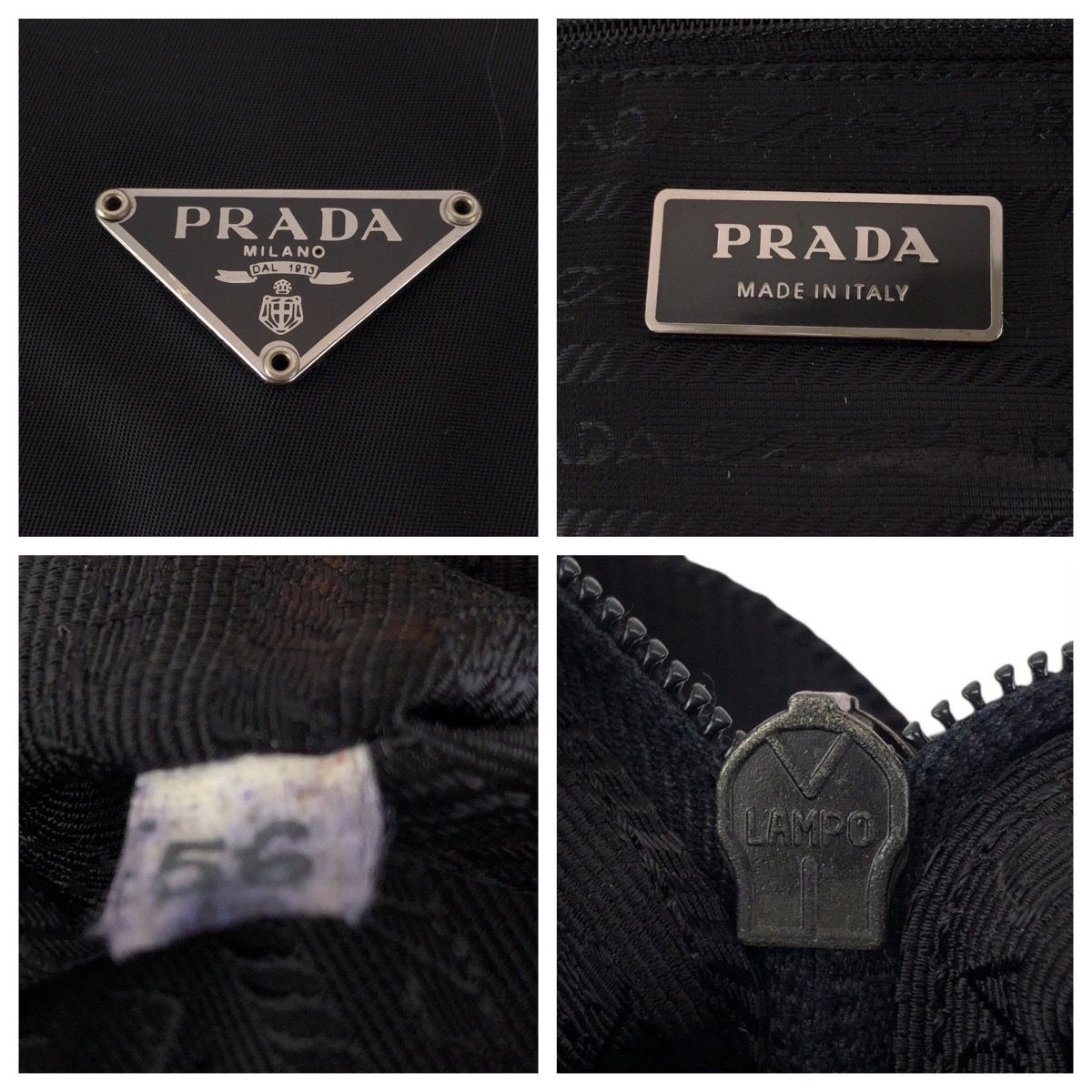 Prada Tessuto Black Nylon Leather Shoulder Bag — view 4