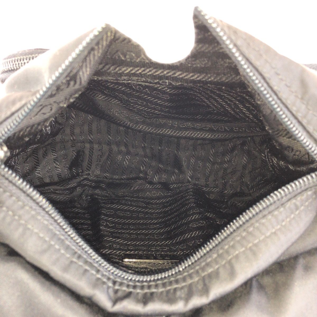 Prada Tessuto Black Nylon Leather Shoulder Bag — view 7