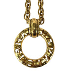Chanel Vintage Circle Logo CC Gold Plated Necklace — view 2
