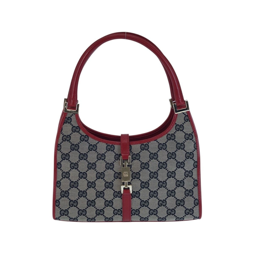Gucci Jackie Beige Red Gold GG Canvas 002 Shoulder Bag
