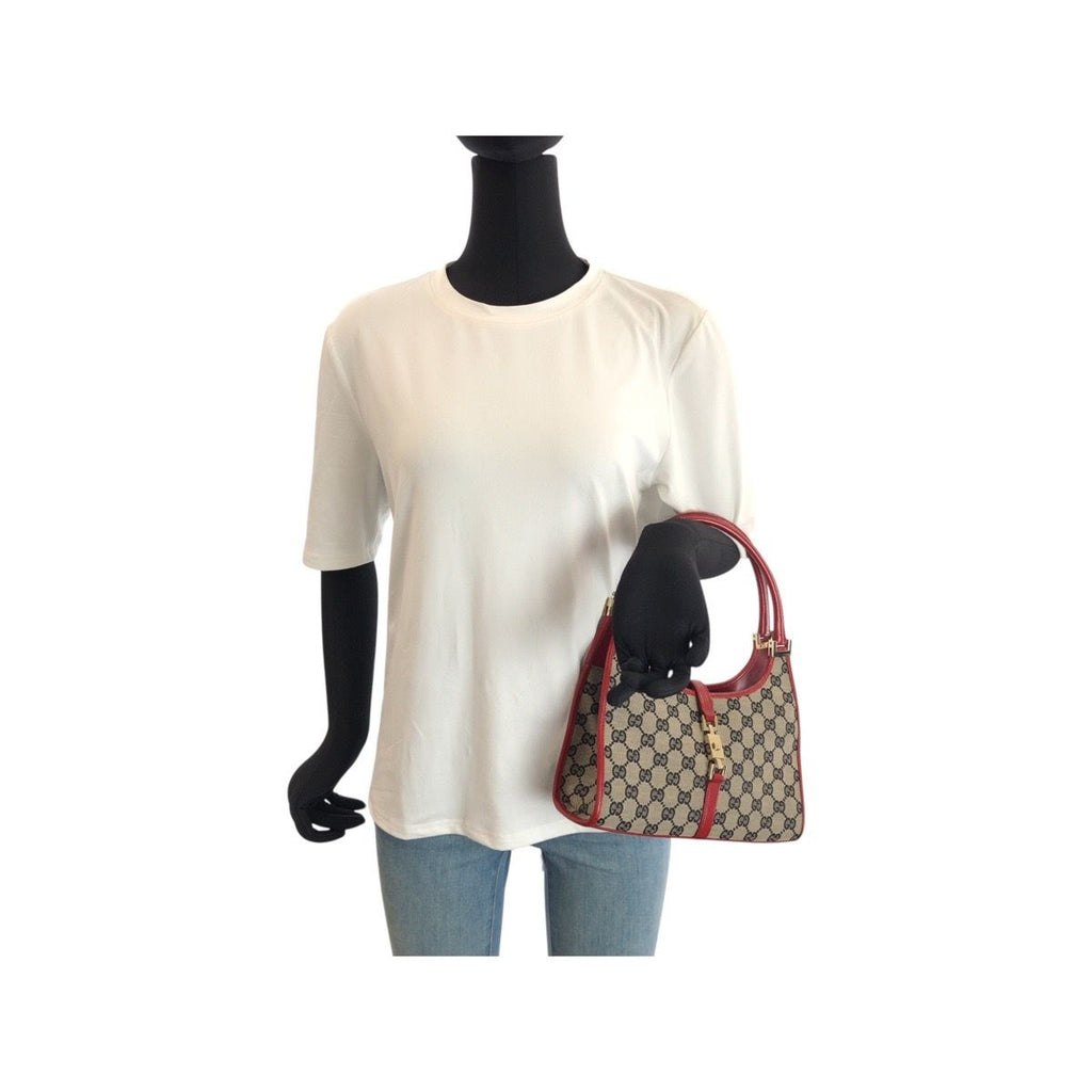 Gucci Jackie Beige Red Gold GG Canvas 002 Shoulder Bag — view 8