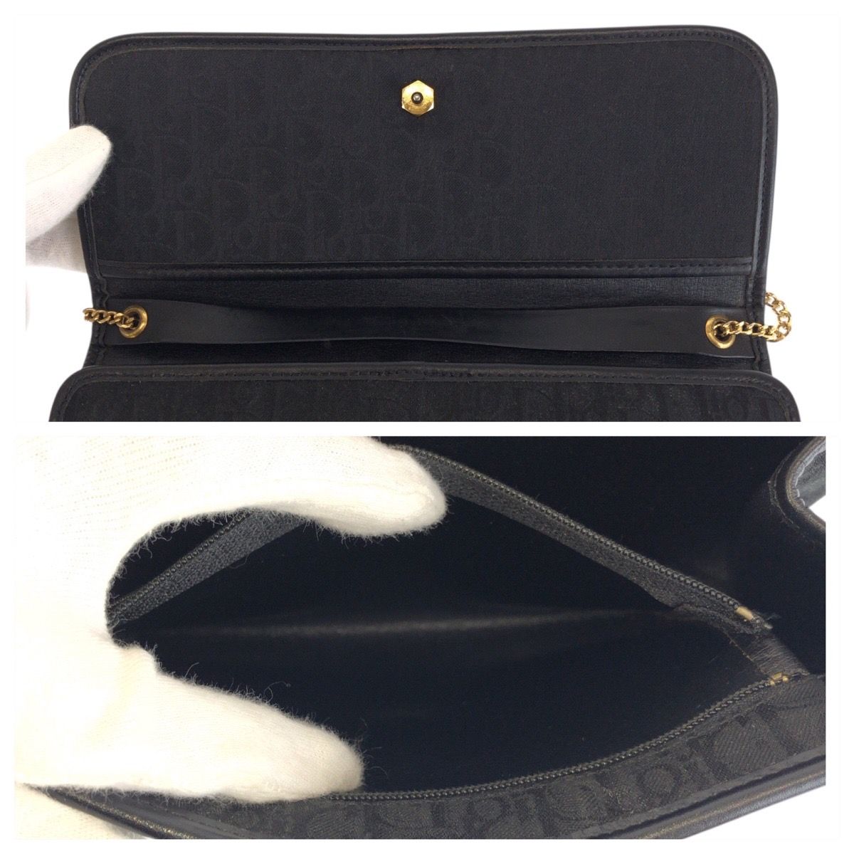 Dior Vintage Trotter Black Chain Shoulder Bag Pochette — view 4