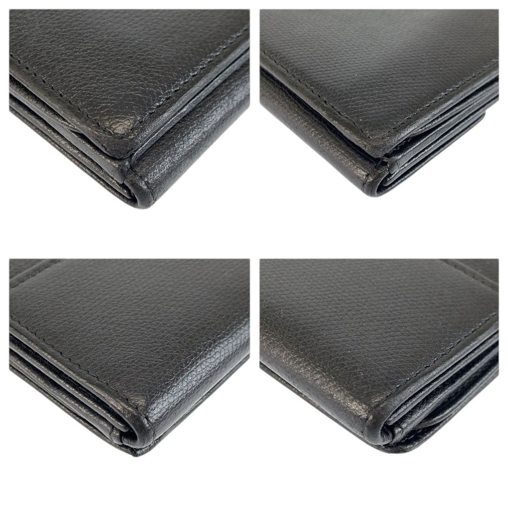 Chanel Coco Button Black Gold Leather Wallet — view 8