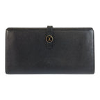 Chanel Coco Button Black Gold Leather Wallet