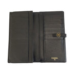 Chanel Coco Button Black Gold Leather Wallet — view 4