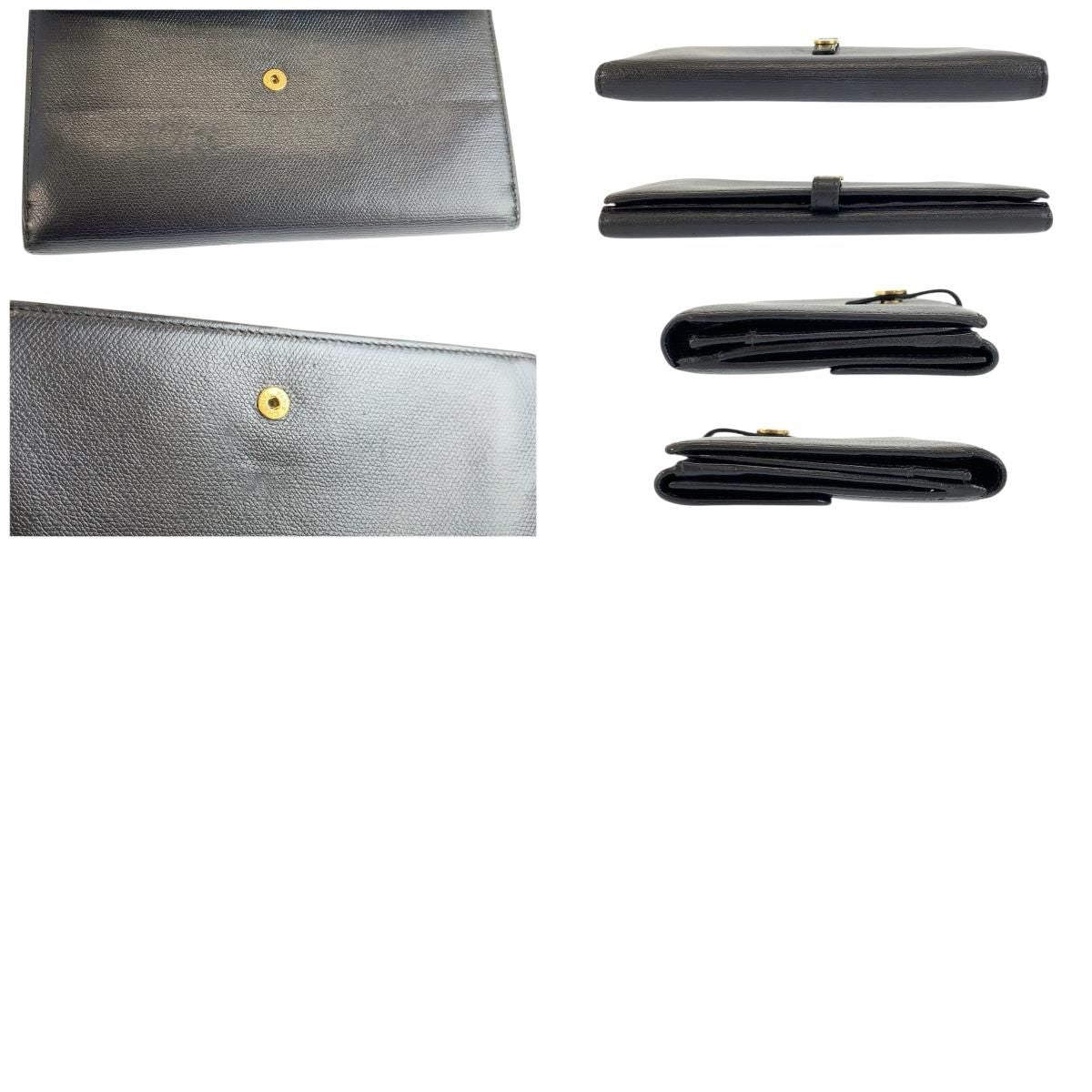Chanel Coco Button Black Gold Leather Wallet — view 9