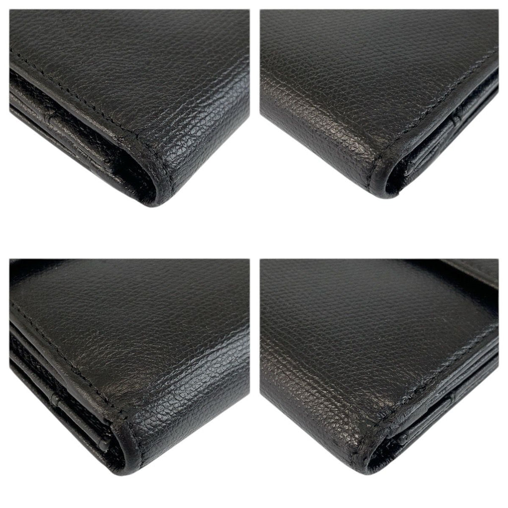 Chanel Coco Button Black Gold Leather Wallet — view 7