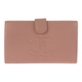 Chanel Vintage CC Logo Pink Gold Leather Wallet