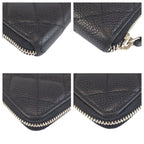 Chanel CC Logo Quilted Black Silver Leather Wallet — view 4