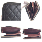Chanel CC Logo Quilted Black Silver Leather Wallet — view 8