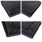 Chanel Quilted CC Logo Black Gold Caviar Leather Wallet — view 4