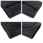 Chanel Quilted CC Logo Black Gold Caviar Leather Wallet — view 3