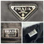 Prada Tessuto Black Silver Nylon Shoulder Bag Pochette — view 4
