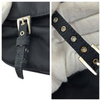 Prada Tessuto Black Silver Nylon Shoulder Bag Pochette — view 6
