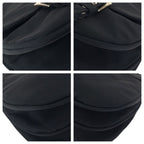 Prada Tessuto Black Silver Nylon Shoulder Bag Pochette — view 3