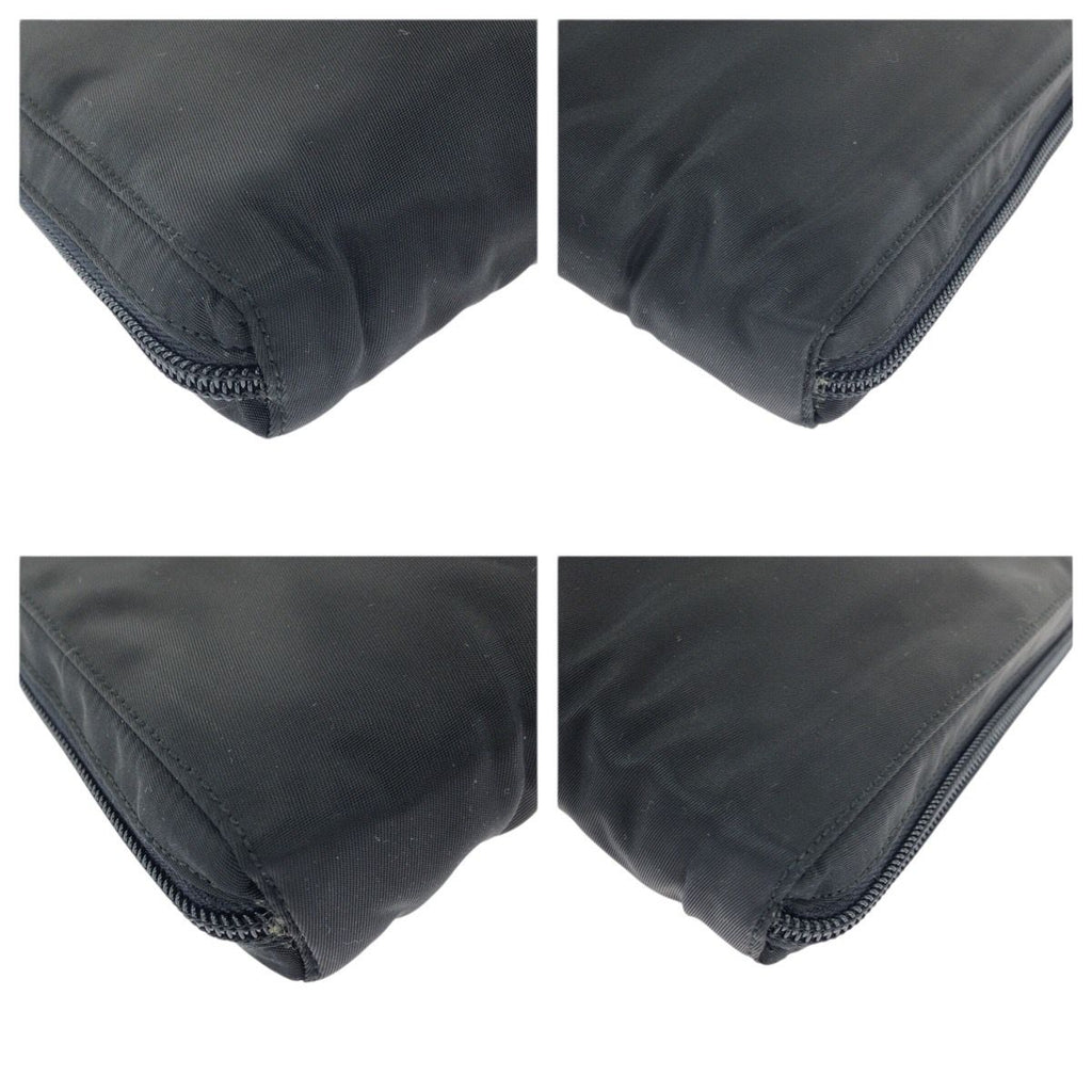 Prada Tessuto Black Silver Nylon Business Briefcase — view 3