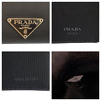 Prada Tessuto Black Silver Nylon Compact Wallet — view 3