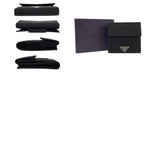 Prada Tessuto Black Silver Nylon Compact Wallet — view 9