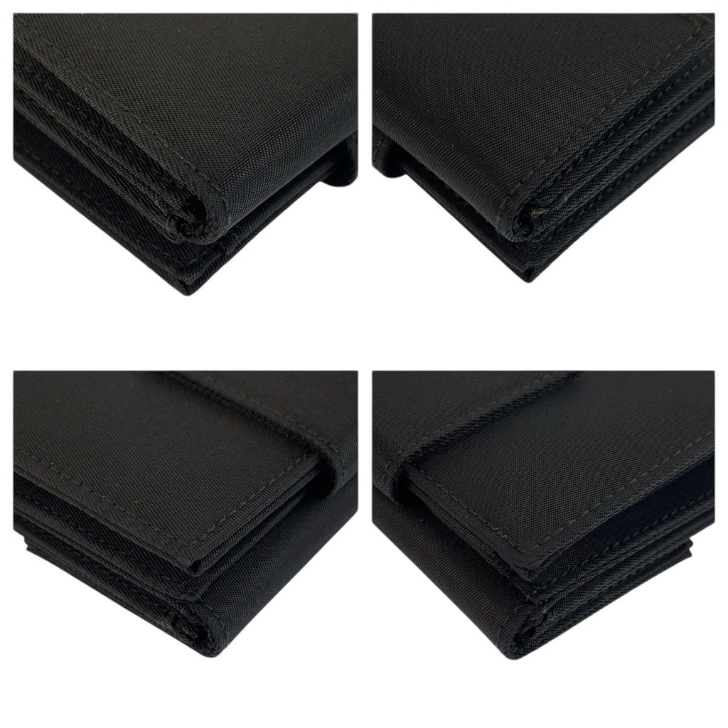 Prada Tessuto Black Silver Nylon Compact Wallet — view 8