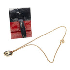 Celine Long Necklace Gold Black Plated Enamel — view 6