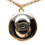Celine Long Necklace Gold Black Plated Enamel — view 2