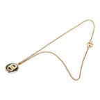 Celine Long Necklace Gold Black Plated Enamel — view 4