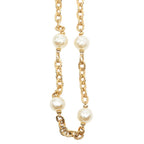 Dior Long Necklace Gold Plated Faux Pearl — view 2