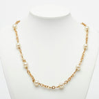 Dior Long Necklace Gold Plated Faux Pearl — view 6