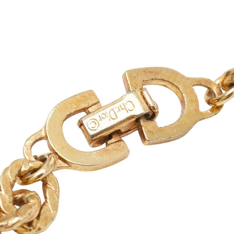 Dior Long Necklace Gold Plated Faux Pearl — view 5