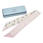 Prada Twilly Flower Motif Scarf Pink Multicolor Silk — view 8