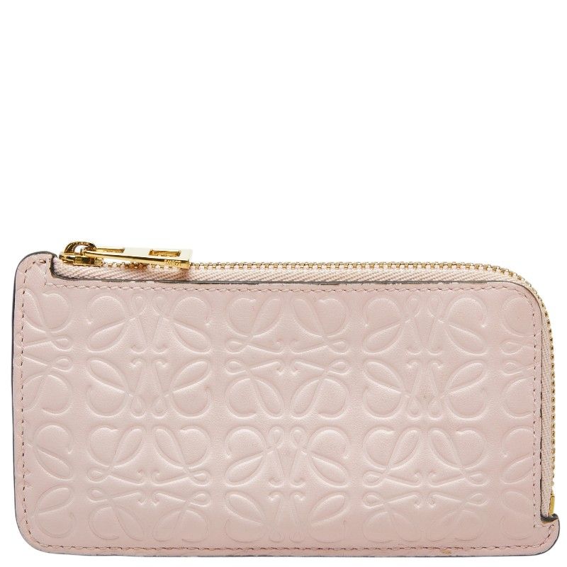 Loewe Anagram Card Case Pink Leather