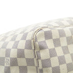 Louis Vuitton Damier Azur Neverfull GM Shoulder Bag Tote White Brown Leather — view 5