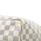 Louis Vuitton Damier Azur Neverfull GM Shoulder Bag Tote White Brown Leather — view 4