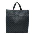 Gucci GG Supreme Tote Shoulder Bag 2-Way Black Leather
