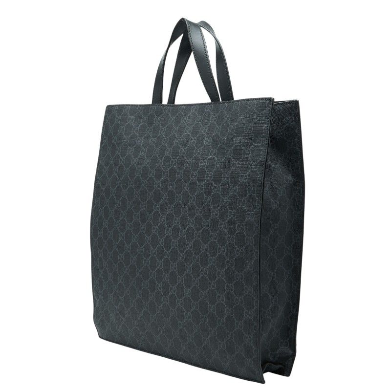 Gucci GG Supreme Tote Shoulder Bag 2-Way Black Leather — view 2
