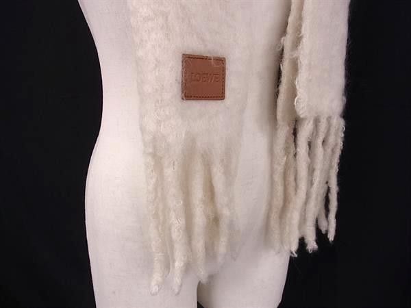 Loewe Scarf Anagram a Ivory 73% Mohair 24% Nylon 3% Fringe — view 2