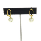 Dior CD Navy Clip Earrings — view 3